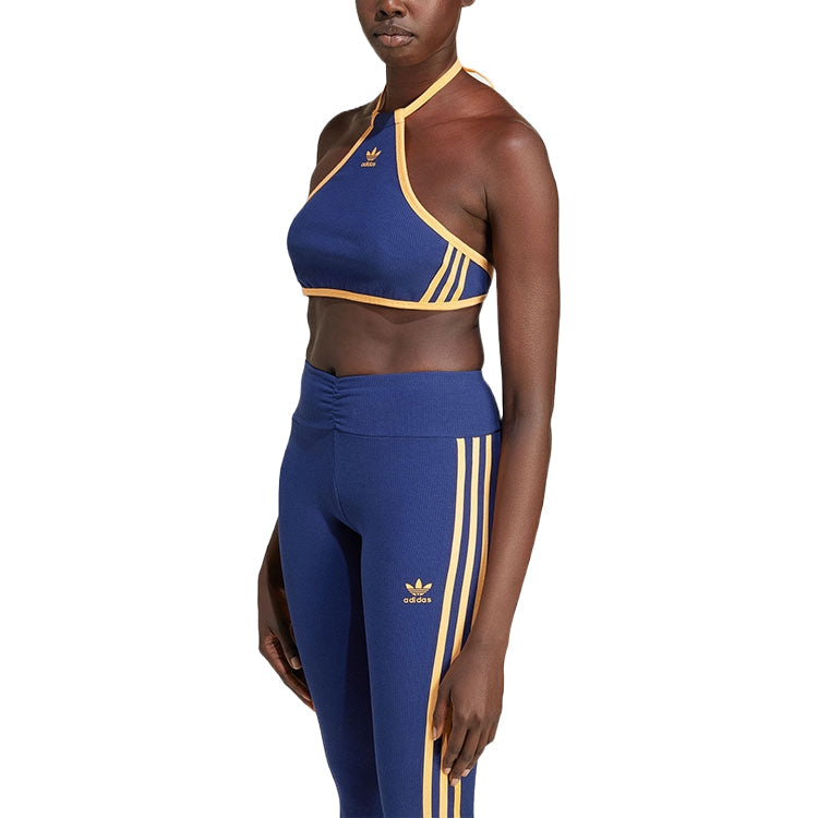 (WMNS) adidas Originals Rib Neck Halter Long Sleeve Top Asia Sizing 'Dark Blue' JH0612