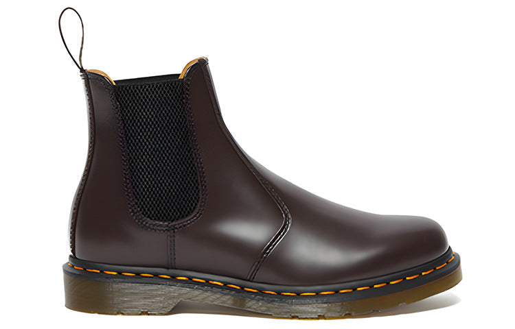 Dr. Martens 2976 Yellow Stitch Smooth Leather Chelsea Boots 'Burgundy' 27280626