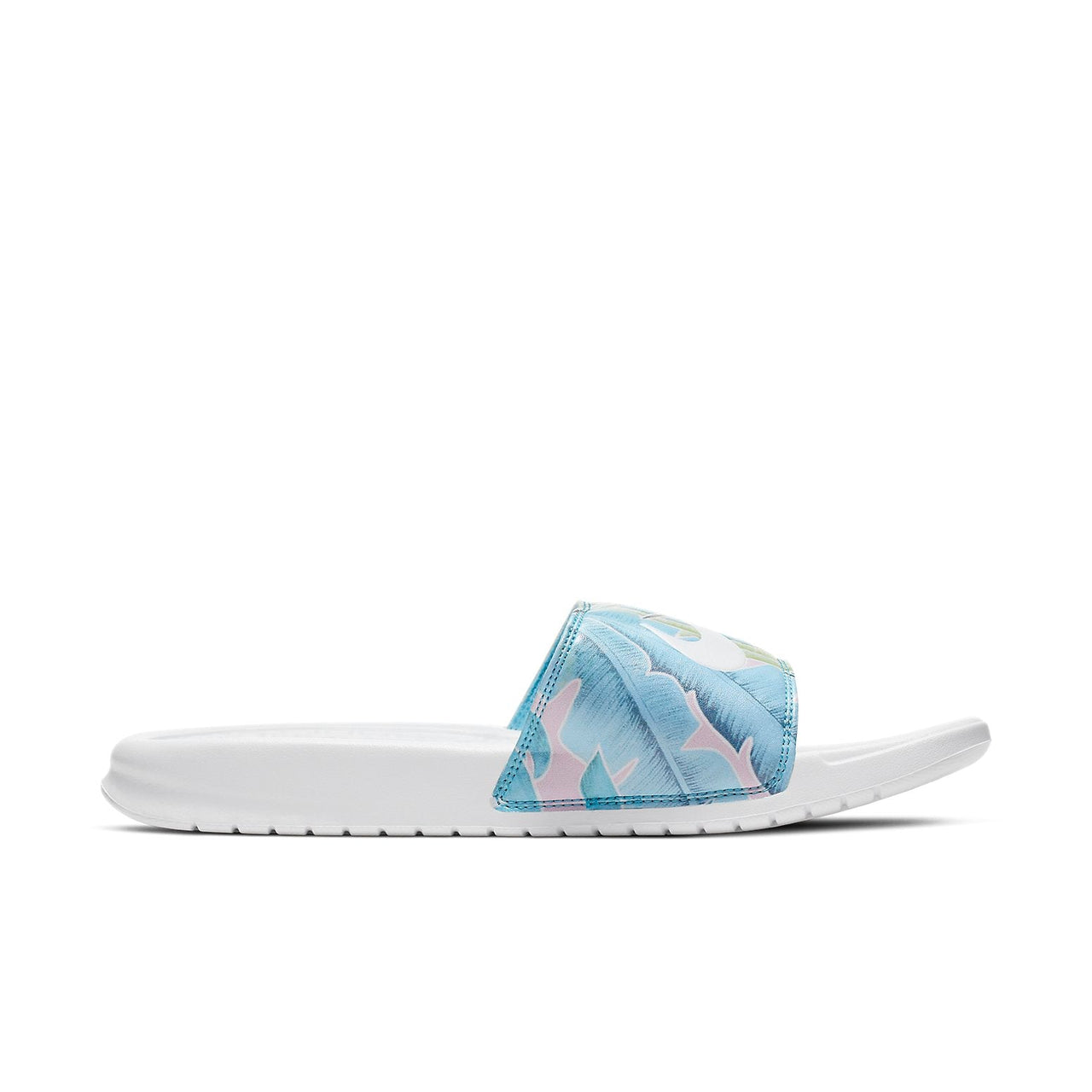 (WMNS) Nike Benassi JDI Floral Flowers White Blue Slippers 'White Blue' 618919-115