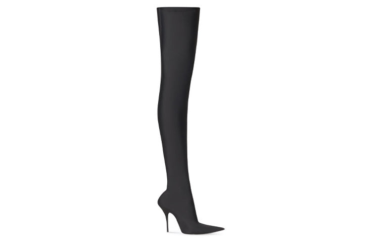 (WMNS) Balenciaga Knife 110mm Over The Knee Boots 'Black Matte Spandex' 719816W2ES01000
