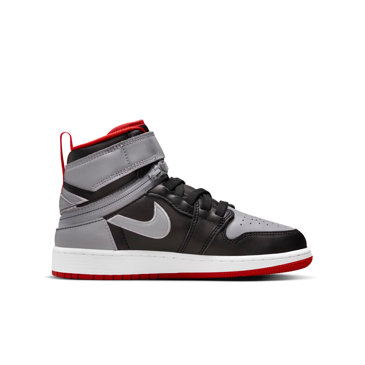 (GS) Air Jordan 1 Hi FlyEase 'Black Cement Grey Red' DC7986-010