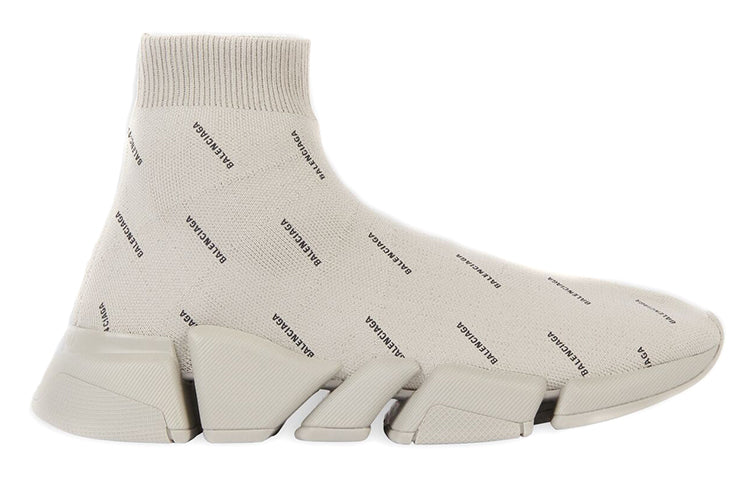 (WMNS) Balenciaga Speed 2.0 Sneakers 'Recycled Knit with Logo All Over Beige' 617196W2DBO9910