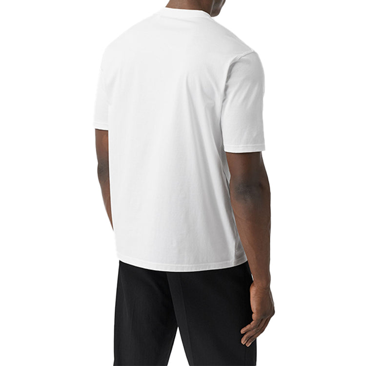Burberry Logo Pattern Loose Short Sleeve For Men White 80321861