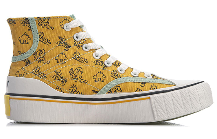 (WMNS) Li-Ning x LINE FRIENDS WeiWu Canvas Hi Shoes 'Yellow White' AGCQ594-1