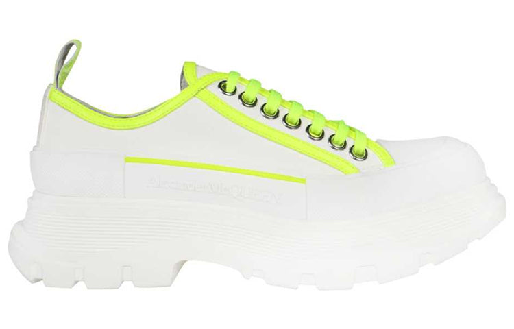 (WMNS) Alexander McQueen Tread Slick Neon Low Top Platform Sneakers 'White Solar Green' 657578W4L3P9230