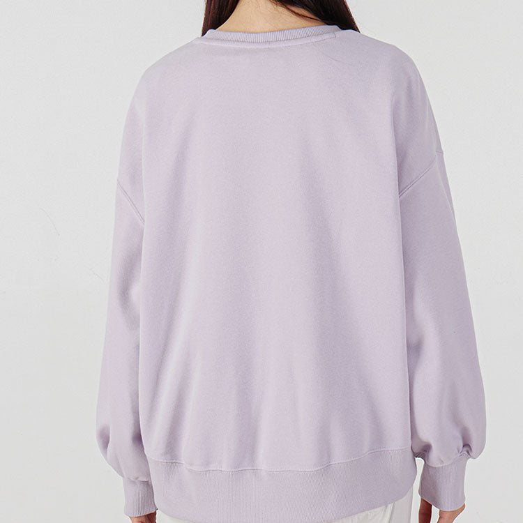(WMNS) PUMA Logo Embroidery Round-Neck SweatshirtPurple 535327-17