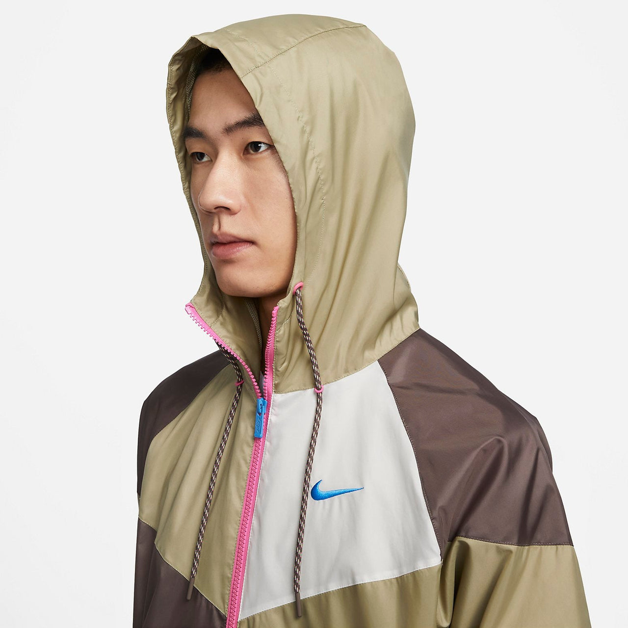 Nike Summer Hooded Stitching Windproof Training Sports Jacket 'Grey Tan' FJ7680-004