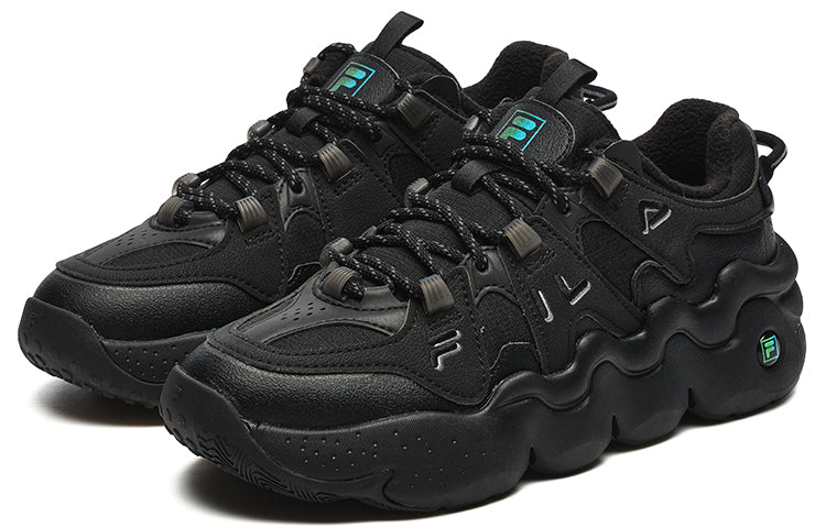 (WMNS) FILA Panini We Velour Retro Basketball Shoes 'Black' F12W242127FBK