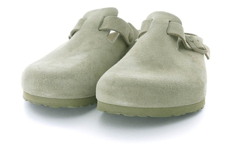 Birkenstock Boston Soft Footbed Suede Leather Sandals 'Faded Khaki' 1019054