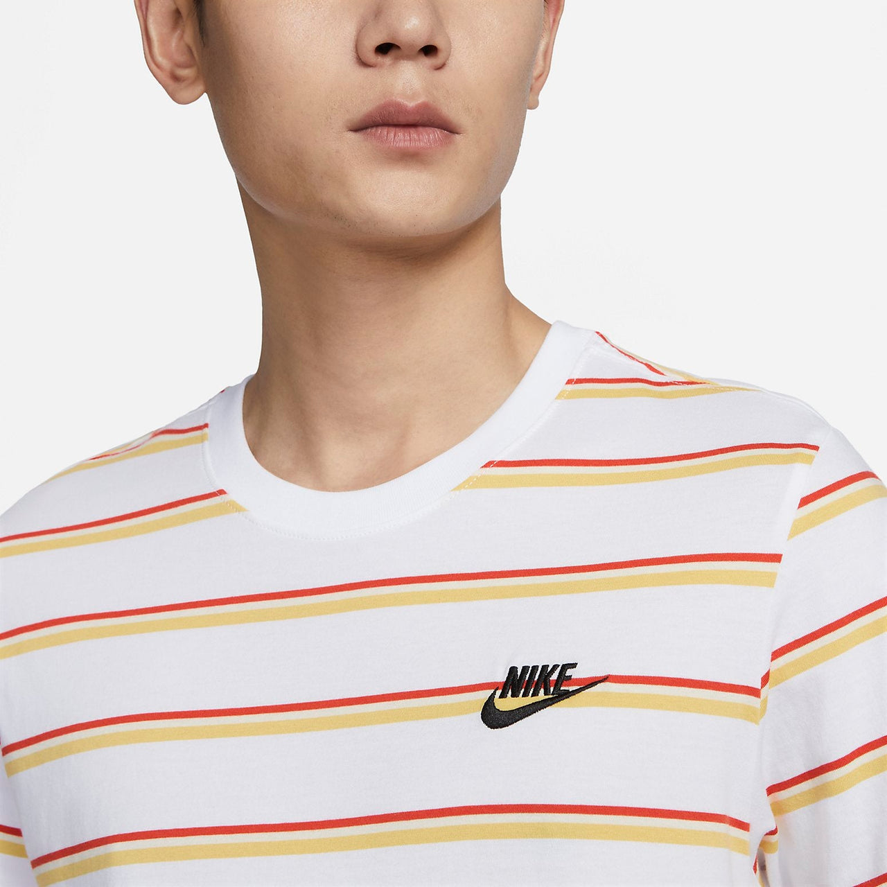 Nike Sportswear Striped Short Sleeves 'White' DZ2986-100