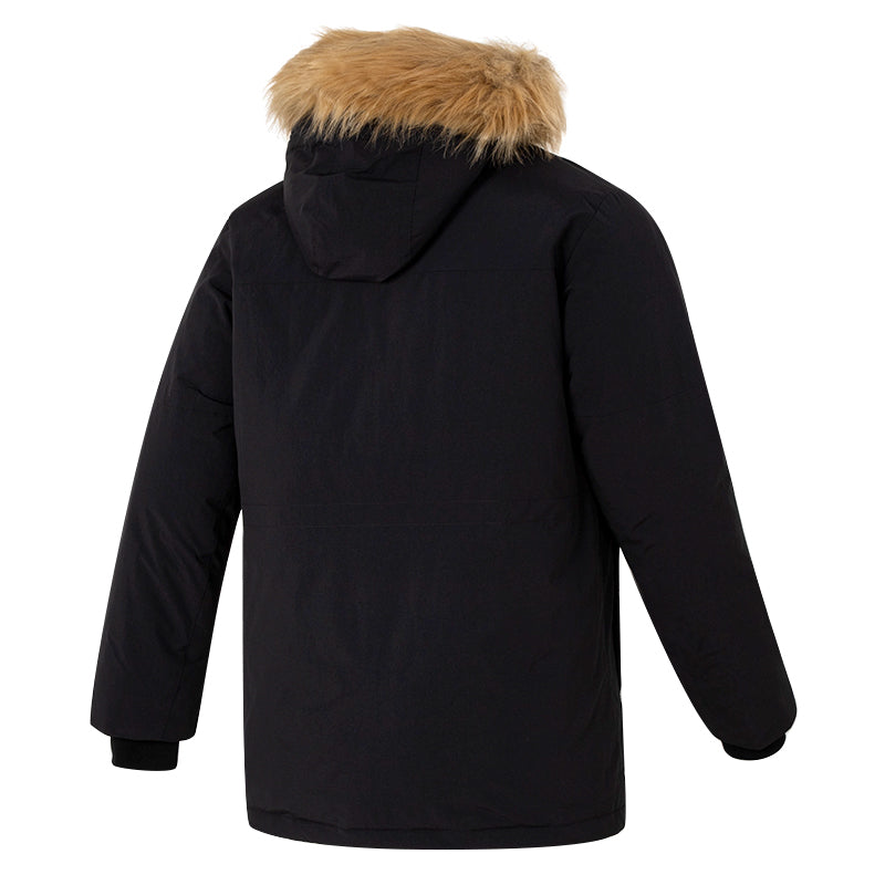 New Balance Warm Hooded Down Jacket 'Black Brown' AMJ34323-BK