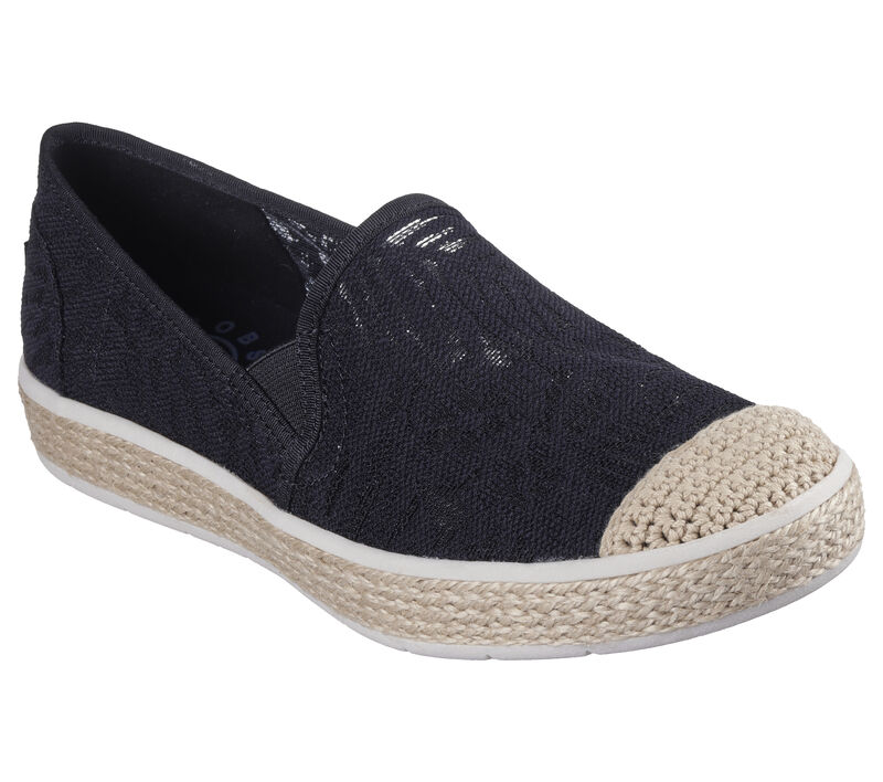 (WMNS) Skechers BOBS Flexpadrille Luxe 'Black' 114044-BLK