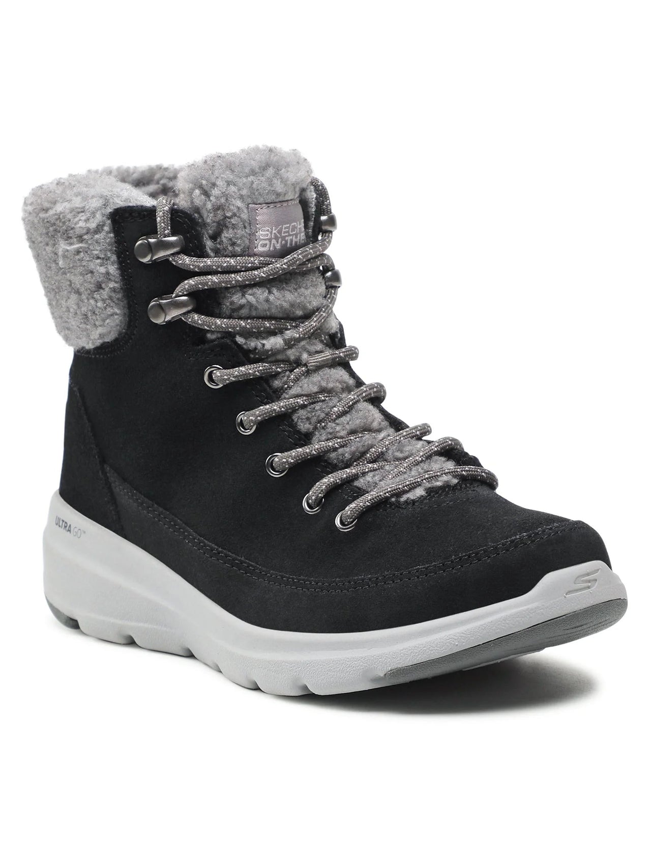 (WMNS) Skechers Glacial Ultra 'Black' 16677-BKGY
