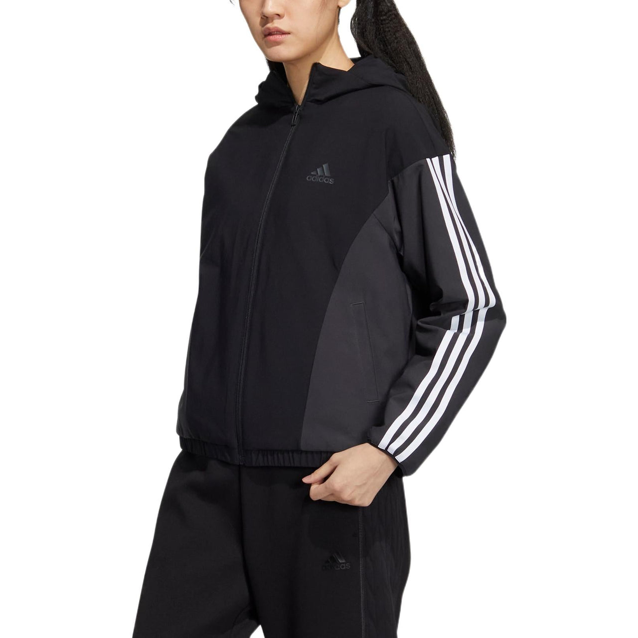 (WMNS) adidas Must Have Woven Jacket 'Black White' HY2874