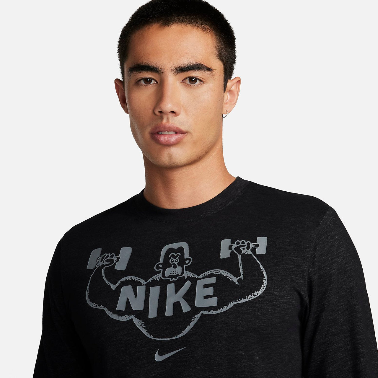 Nike Dri-FIT Long Sleeve Fitness T-Shirt 'Black' FJ2405-010