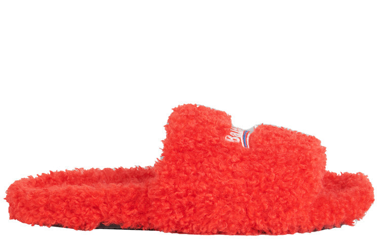 (WMNS) Balenciaga Furry Slides 'Red' 654261W2DO16596