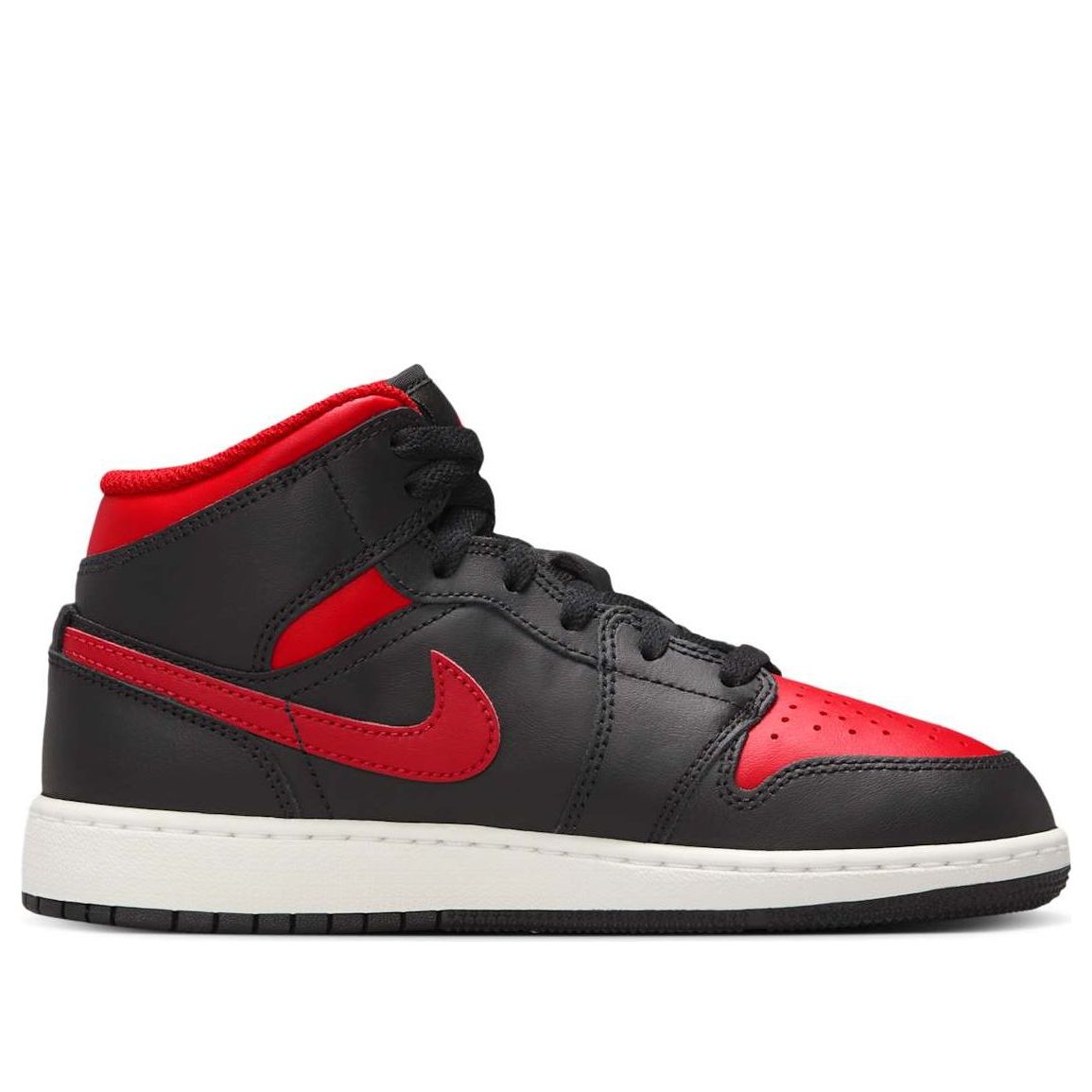 (GS) Air Jordan 1 Mid 'Black Summit White Varsity Red' DQ8423-067