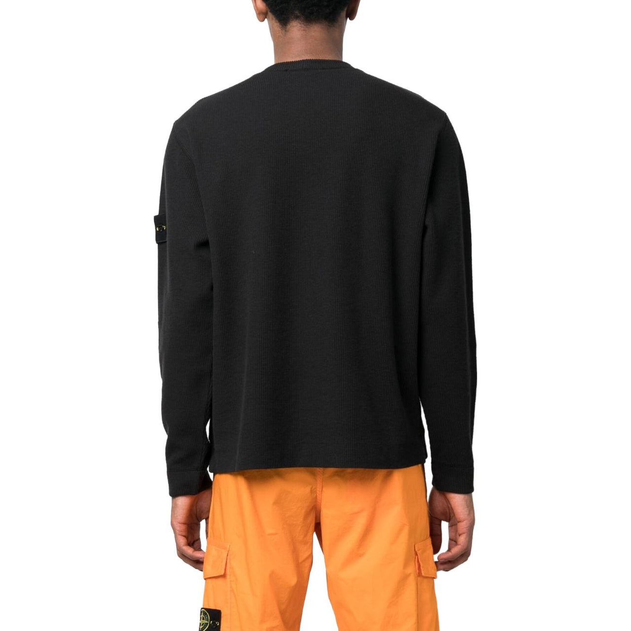 STONE ISLAND Ribbed Fleece Sweatshirt 'Black' 781565656-V0029