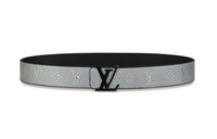LOUIS VUITTON Cow Leather Leather Belts Unisex Black Width: 4cm