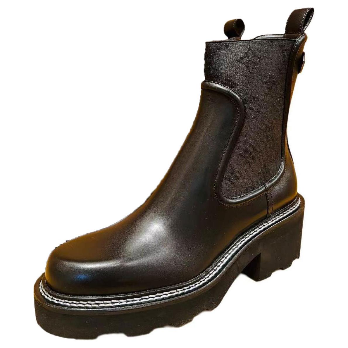 LOUIS VUITTON Short Chelsea Boots Women's Brown