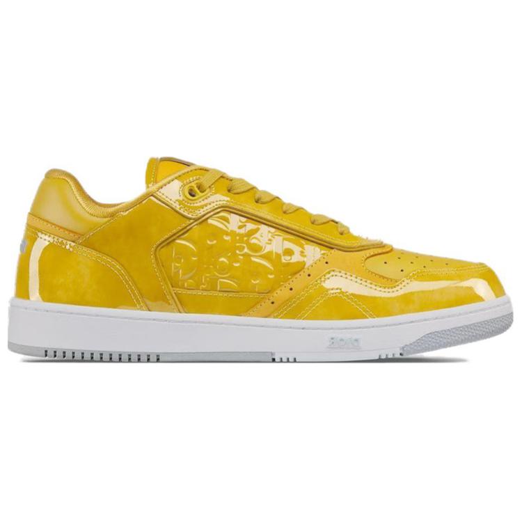 DIOR B27 Low Top Skateboard Shoes Men's Yellow White