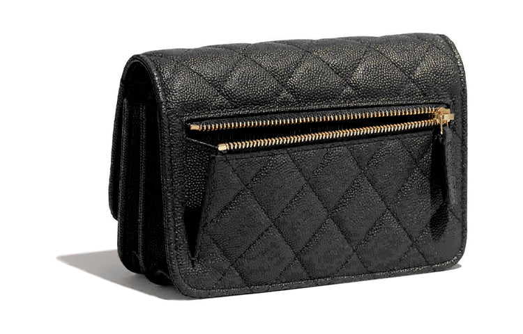 CHANEL WOC Calfskin Chain Shoulder Bag, Crossbody Bag Mini Women's Black