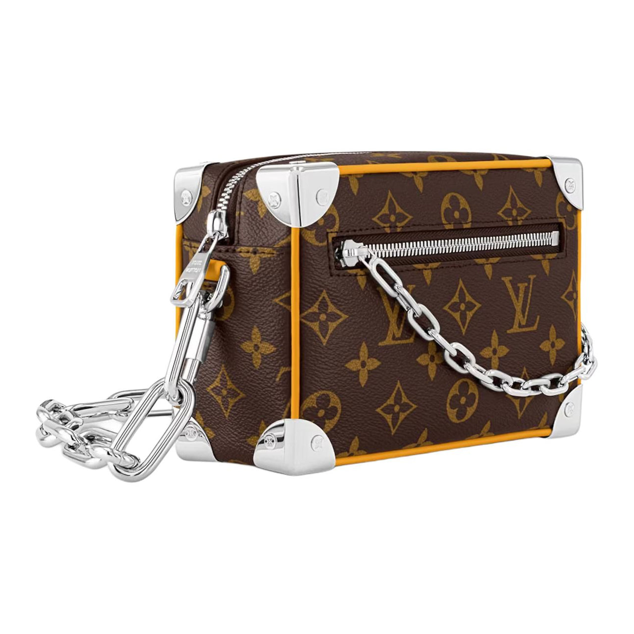 LOUIS VUITTON SOFT TRUNK Cow Leather Box Bag Handbag Crossbody Bag Shoulder Bag Mini Women's Brown