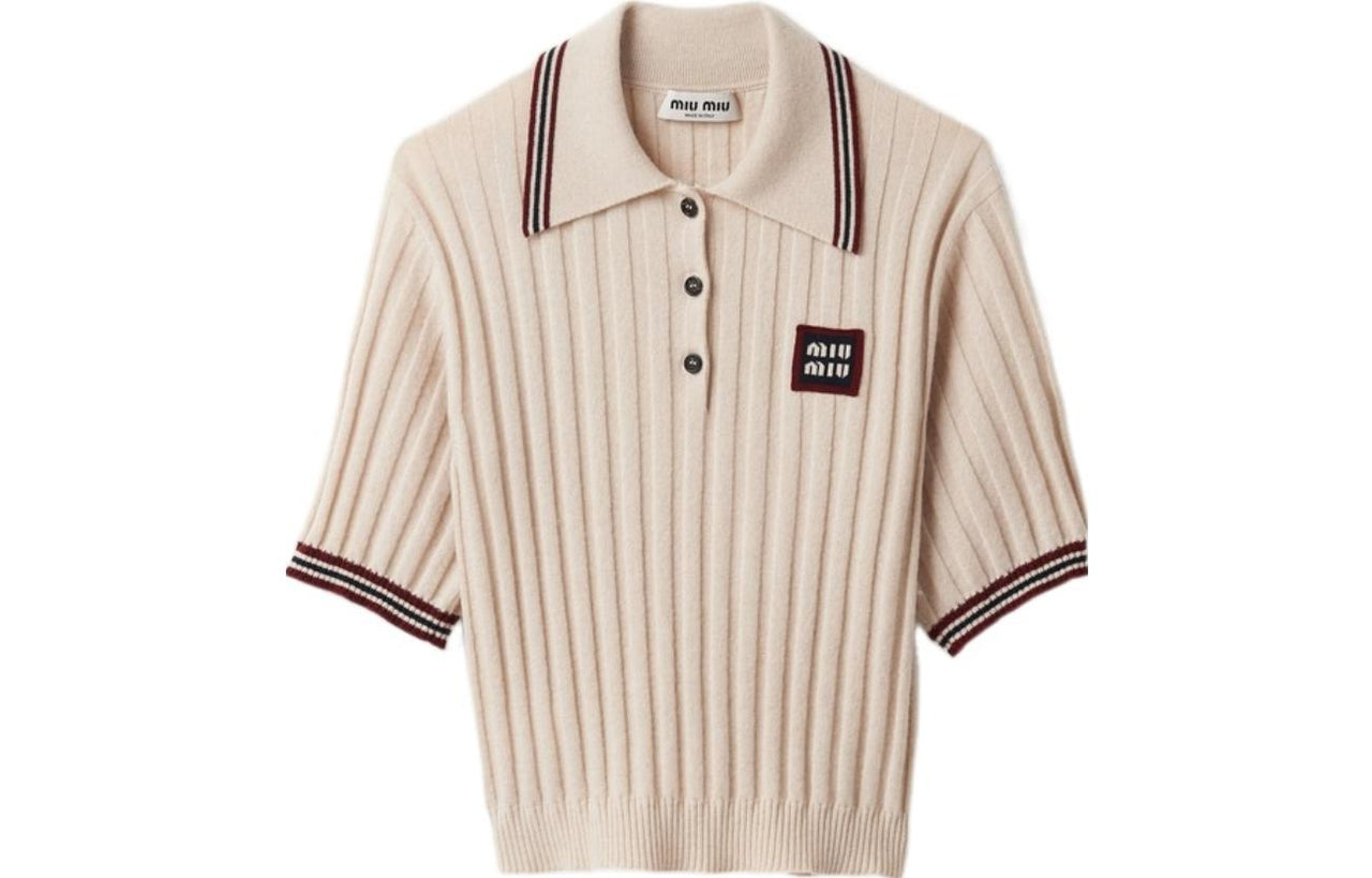 MIU MIU FW23 Polo Shirt Women's Light Beige