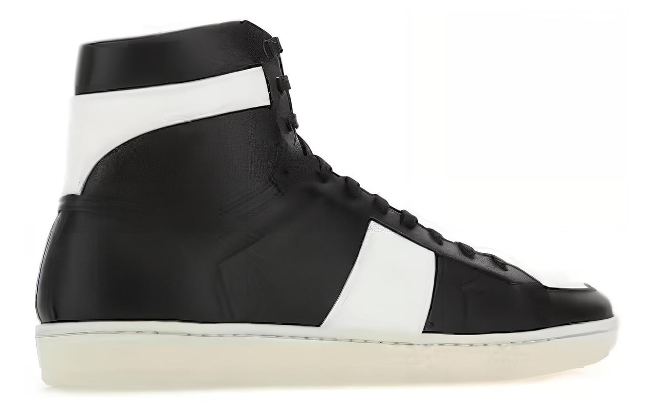 SAINT LAURENT PARIS High Top Stylish Skateboarding Shoes Men's Black White