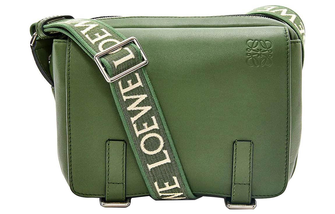 LOEWE Cow Leather Messenger Bag, Shoulder Bag, Crossbody Bag Extra Small Men's Hunter Green