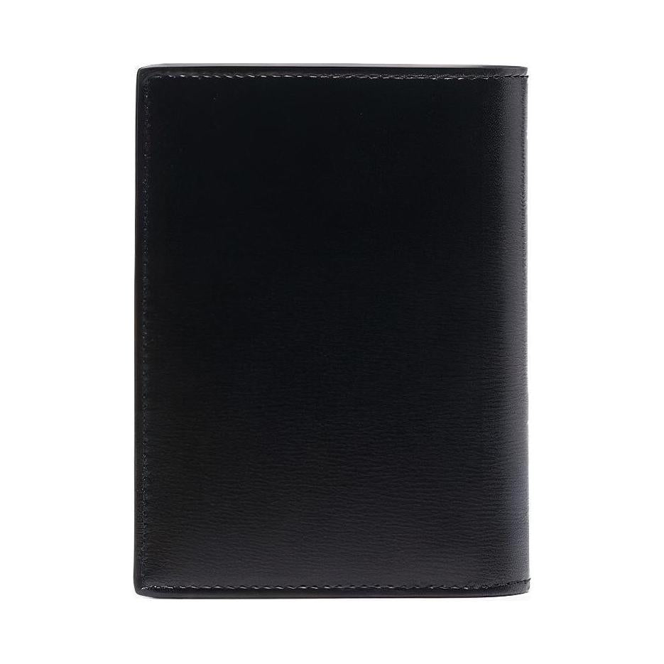 SAINT LAURENT Calfskin Double Fold Card Holder Wallet Men's Black