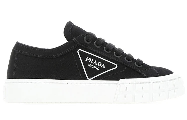 PRADA Women's Gabardine Wheel Low 'Black White'