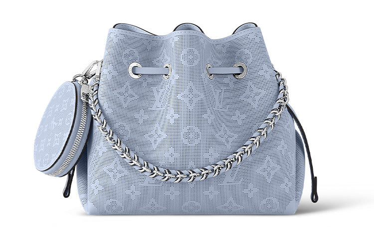LOUIS VUITTON Bella Perforated Hole-Punched Cow Leather Shoulder Bag Crossbody Bag Regular Women's Blue