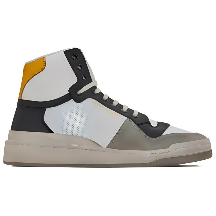 SAINT LAURENT SL 24 Mid Distressed Optic White Black Yellow