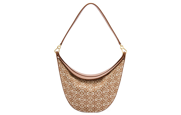 LOEWE Luna Shoulder Bag Anagram Jacquard Tan/Pecan