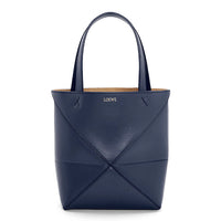 LOEWE Shiny Cow Leather Tote Bag, Shopping Bag, Handbag Mini Women's Dark Blue