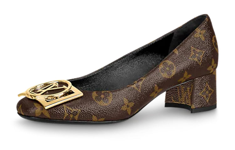 LOUIS VUITTON Lv Madeleine Block Heels 'Brown Monogram' Women's