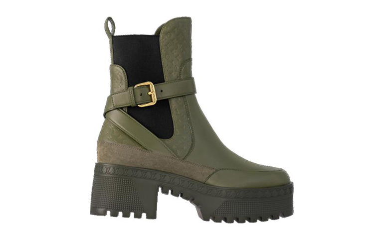 LOUIS VUITTON Ankle-Length Chelsea Boots Women's Green