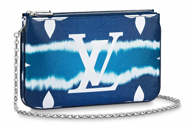 LOUIS VUITTON Pochette Double Zip Lv Escale Bleu