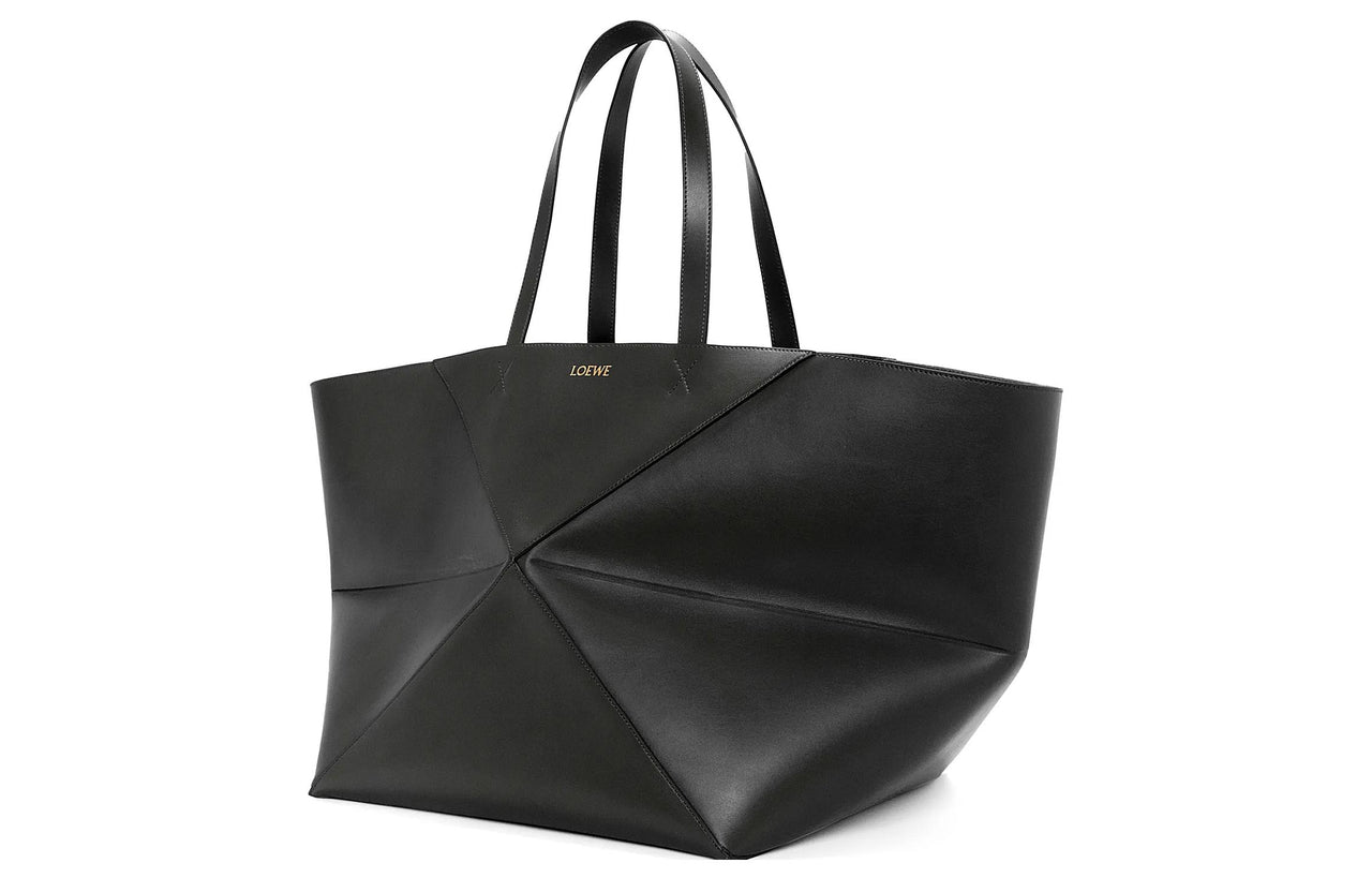 LOEWE Shiny Cow Leather Handbag Extra Large Women's Black