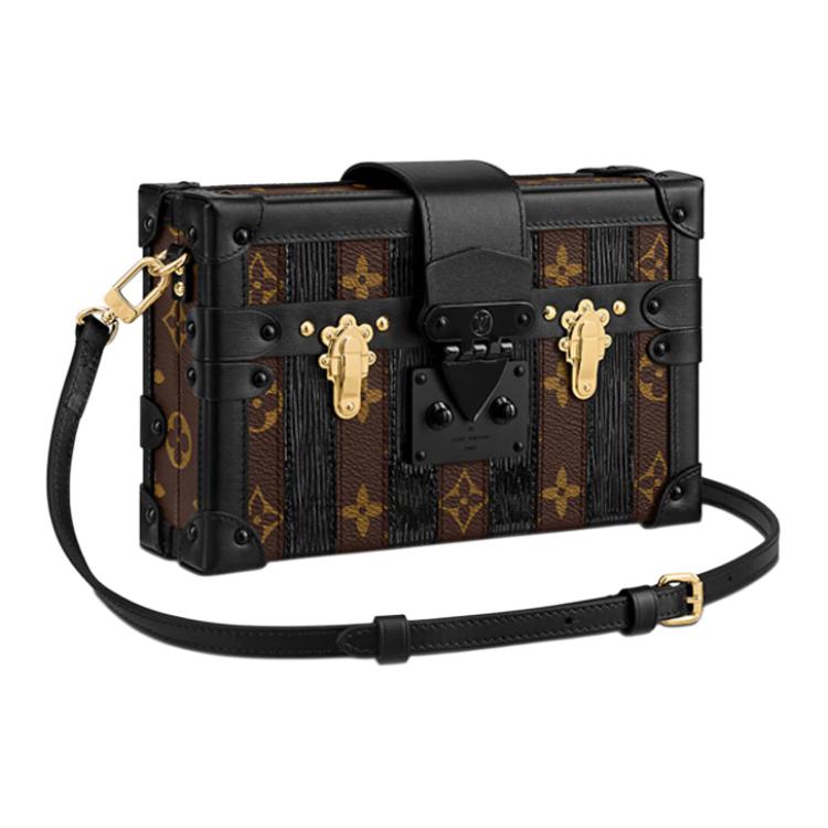 LOUIS VUITTON PETITE MALLE Canvas With Patent Leather Hard Case Women's Brown