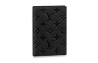 LOUIS VUITTON Cow Leather Passport Clip Unisex Black