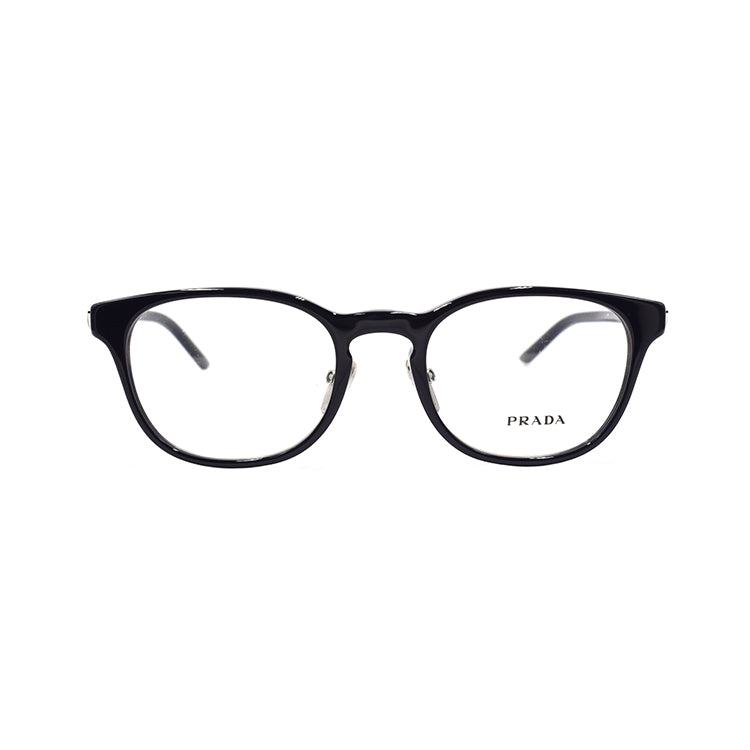 PRADA Plate Frame Oval Eyeglass Frames Women's Black