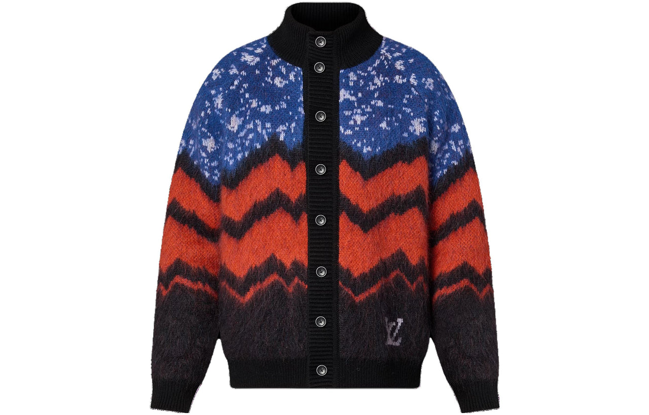 LOUIS VUITTON 2010s Logo Chunky Wool Cardigan