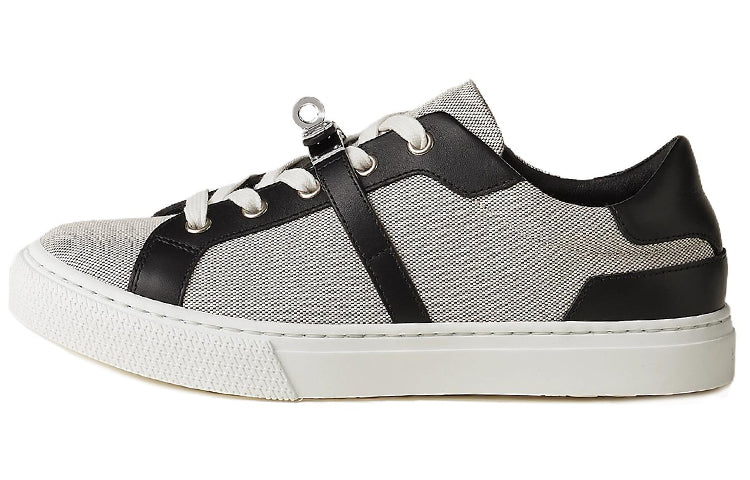 HERMES Kelly Low-Top Stylish Skateboarding Shoes Women's Gray Black