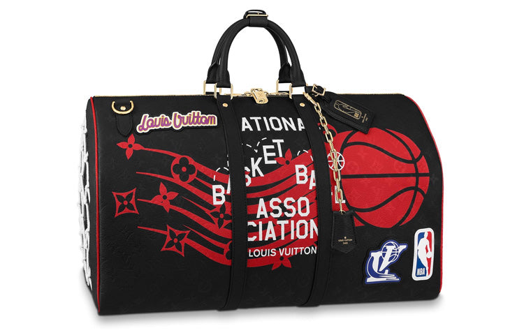 LOUIS VUITTON X Nba Hero Jacket Leather Keepall 55 Monogram Black