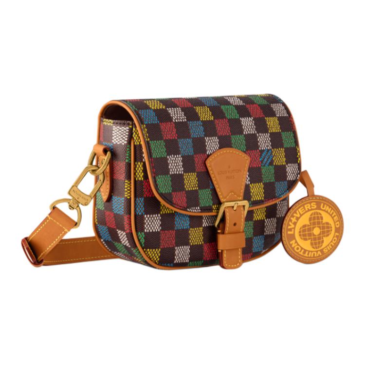 LOUIS VUITTON Montsouris Coated Canvas Messenger Bag Small Size Women's Brown & Multicolor