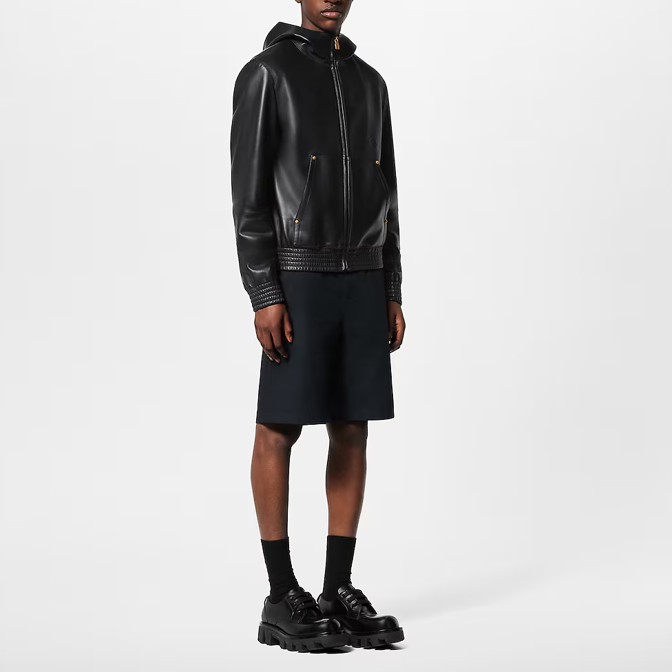 LOUIS VUITTON Zipped Leather Hoodie