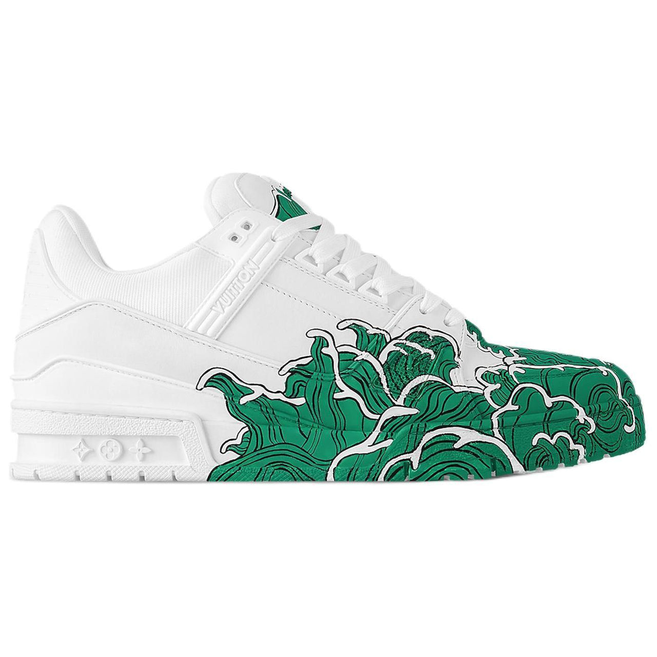 LOUIS VUITTON Trainer Low-Top Skateboard Shoes Unisex Green White