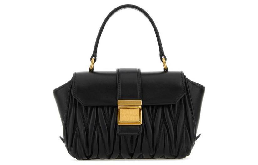 MIU MIU Lambskin Shoulder Bag, Crossbody Bag, Handbag Women's Black